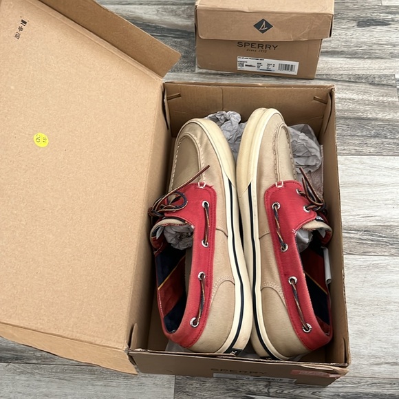 🏝️SPERRY TOPSIDERS (CUTTER 2-EYE MIX CREAM) 10.5 M WORN COUPLE TIMES GREAT COND - Picture 8 of 8